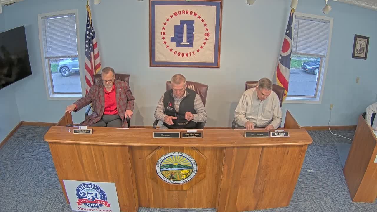 Morrow County commissioners approve consent items including workforce‑board agreement and child‑support contract