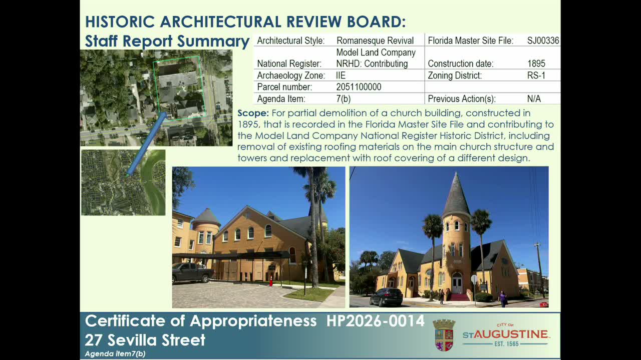 HARB conditionally approves synthetic slate for church roof, asks for curved mock-up and staff sign-off