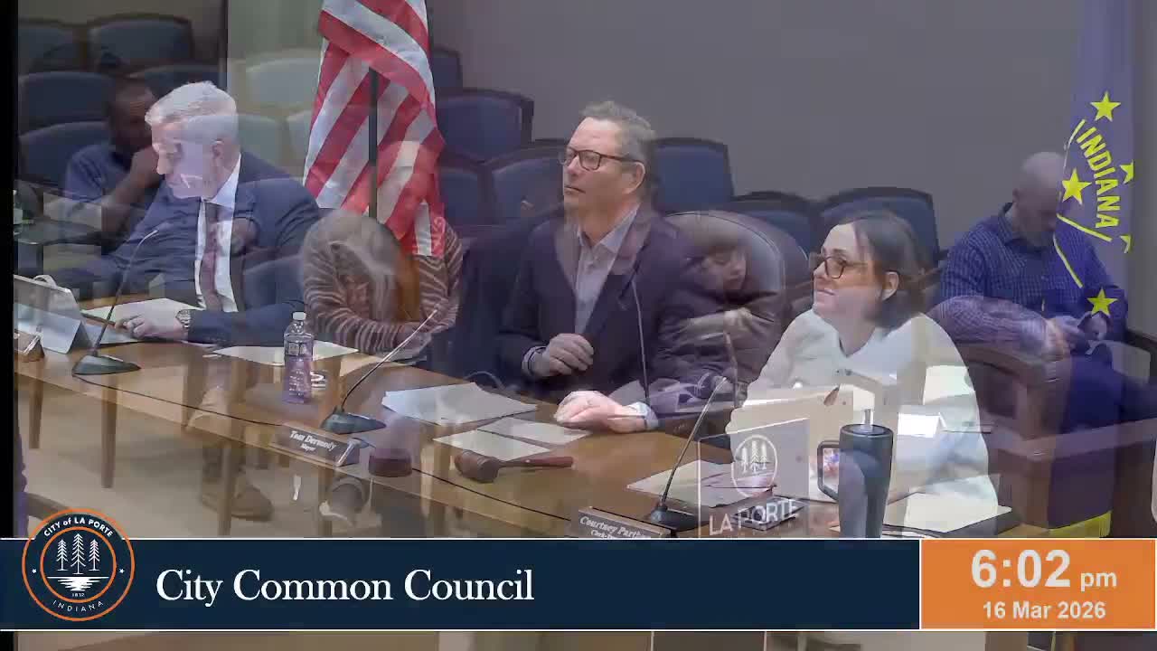 Public comments at La Porte council: data center skepticism; local nonprofit outlines veteran, first responder workforce program