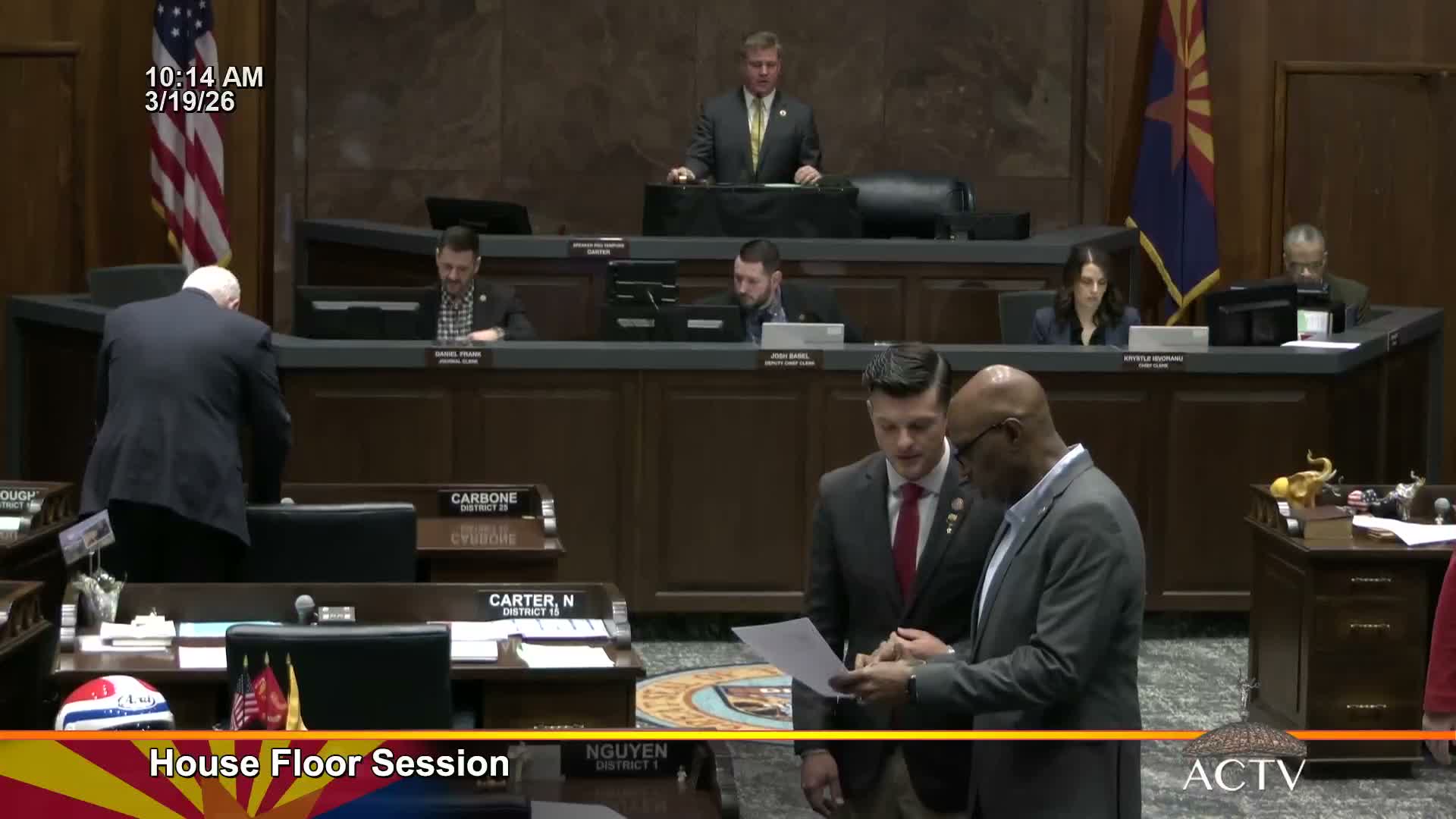 House adopts HR 2007 mourning the death of Sheila "Ginger" Matox and observes moment of silence