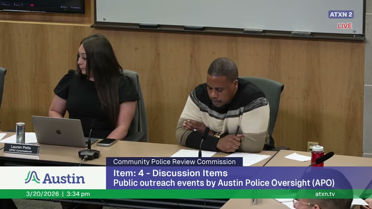 Austin oversight office offers to co‑design outreach strategy with CPRC; estimates 6–8 week timeline