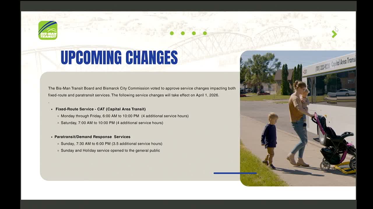 Bismarck transit to extend hours; executive director cites sales-tax revenue and federal grants to cover fleet and service needs
