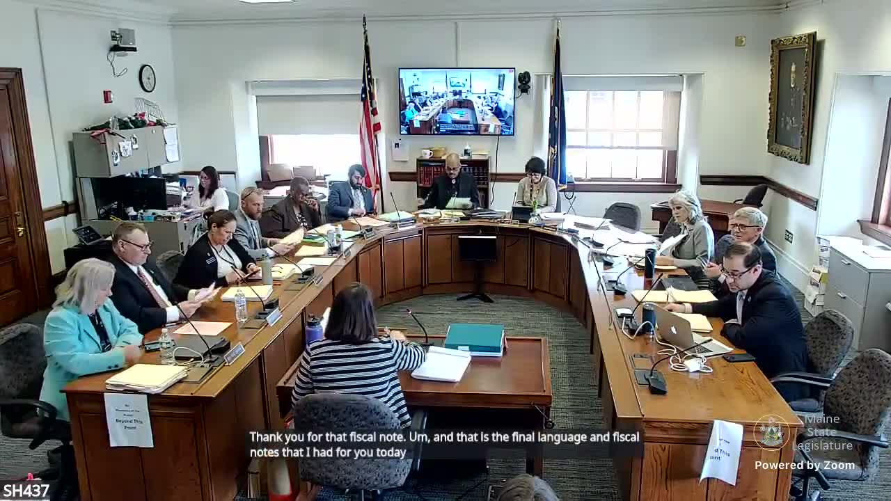 Joint committee reviews draft language for LD 1847, focusing on cannabis testing, tracking and small-business supports