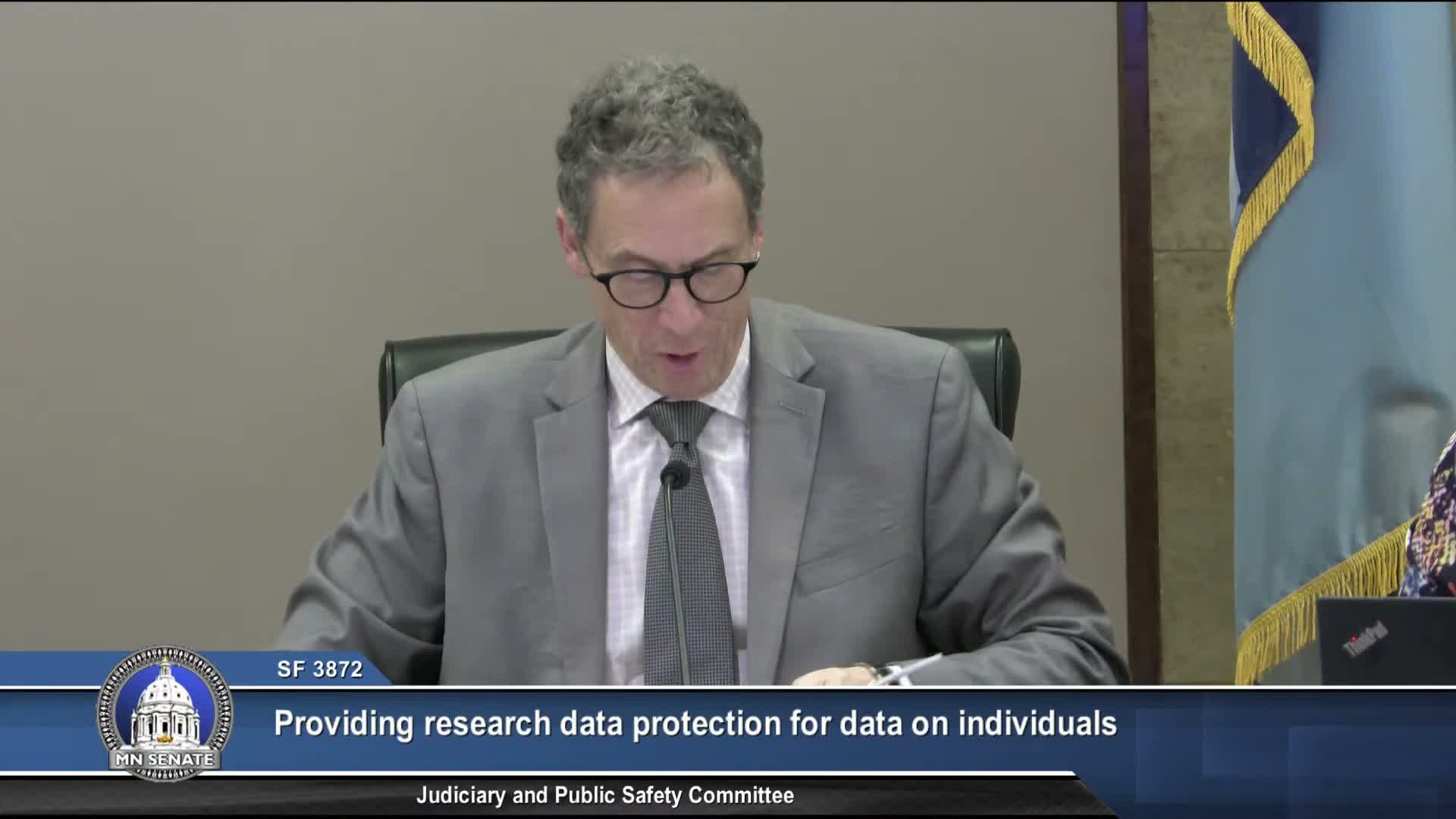 Committee adopts amendment and lays over bill to classify OJP research data as private