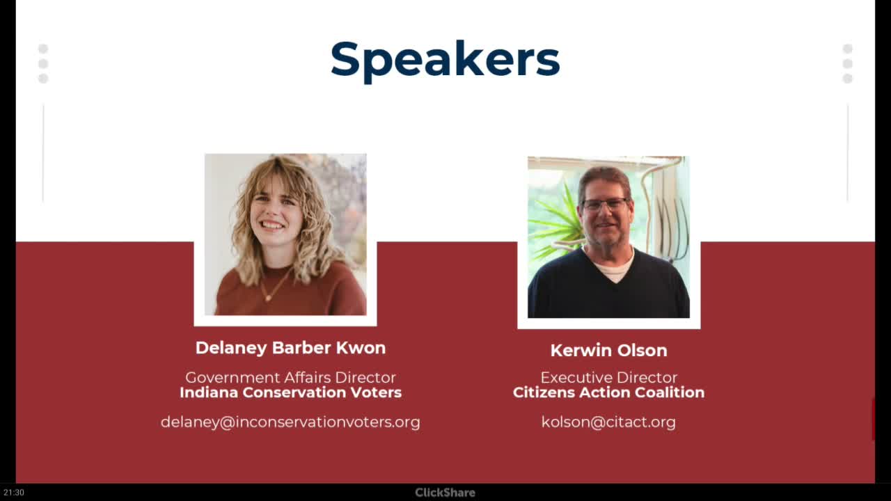 Advocates brief Indianapolis committee on state energy bills and a new 1% data-center electricity tax