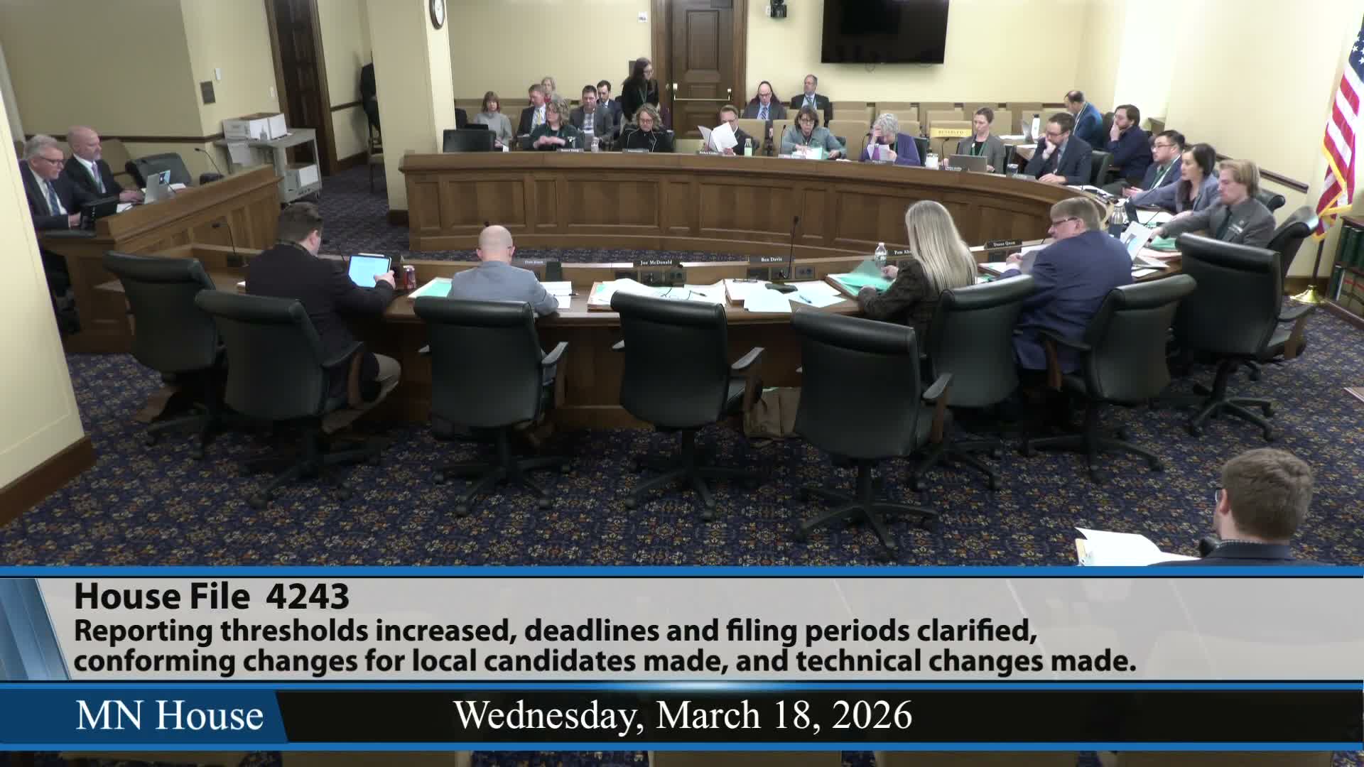 Committee forwards technical campaign‑finance changes to General Register