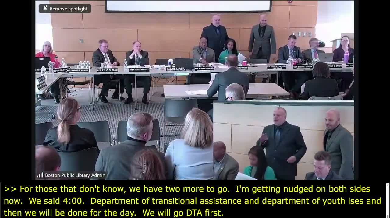 Joint Ways and Means hearing in Mattapan reviews FY27 health and human services budget; members press agencies on cuts, staffing and service access