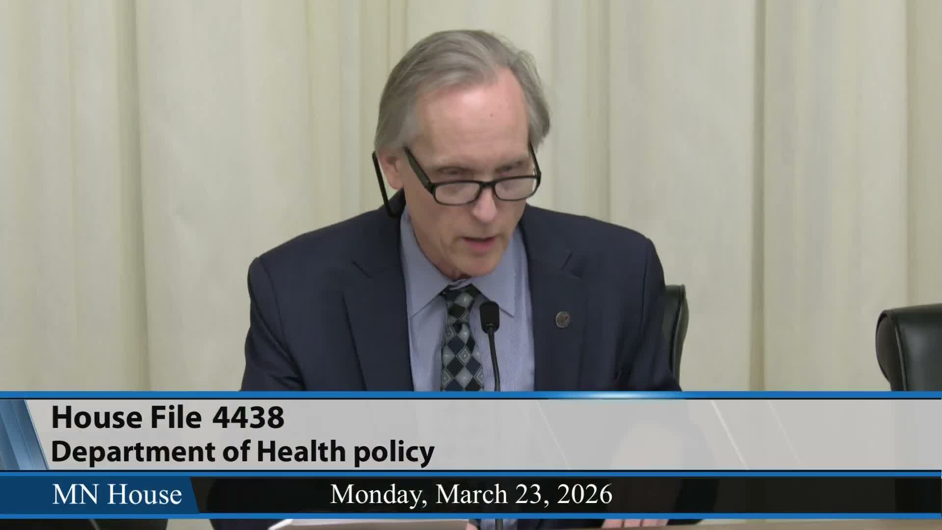Committee adopts technical MDH updates to streamline public‑health reporting in HF 4438