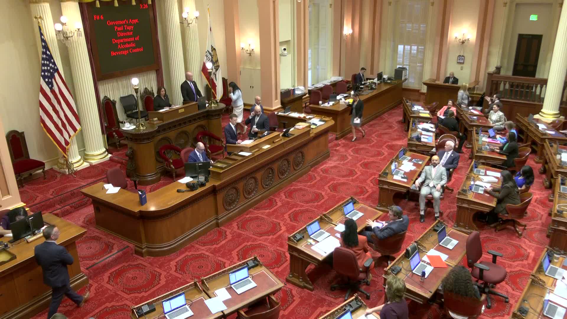 Senate confirms five gubernatorial appointees; suspends joint rule to allow expedited hearing of AB 2156
