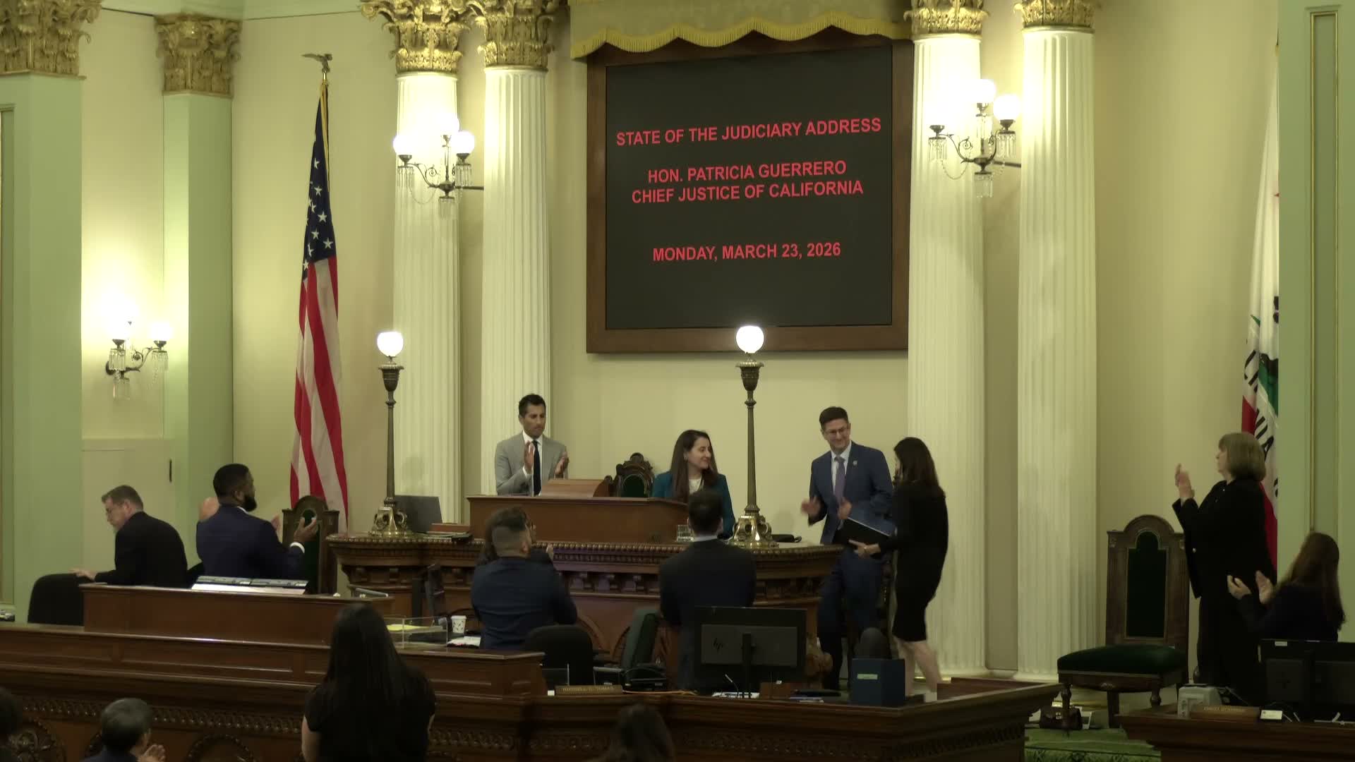 Chief Justice Patricia Guerrero urges support for judicial security, remote proceedings and court funding in State of the Judiciary address