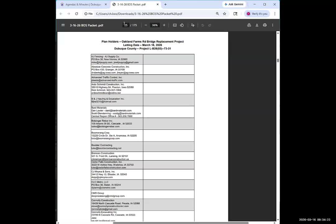 Board approves two agricultural-to-residential rezonings and final plats; multiple bids received for road projects