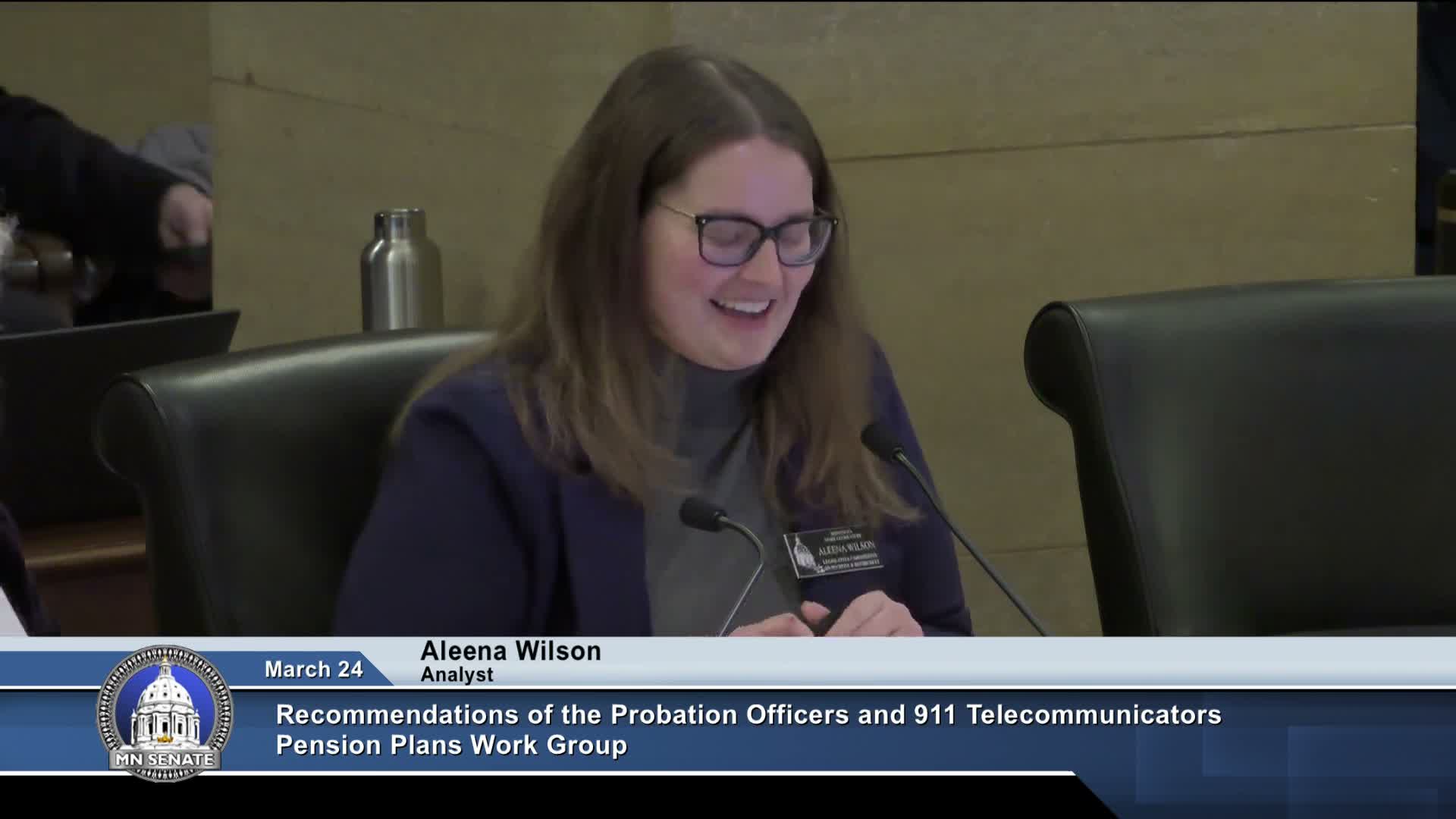 Work group backs new pension plans for probation officers and 911 telecommunicators; commission lays bills over amid funding questions