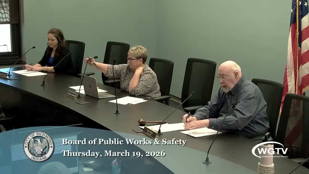 Richmond City Board of Works approves multiple contracts and routine claims