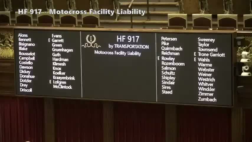 Votes at a glance: Senate passes motocross liability, transmission land restoration, emergency response and weight resolution
