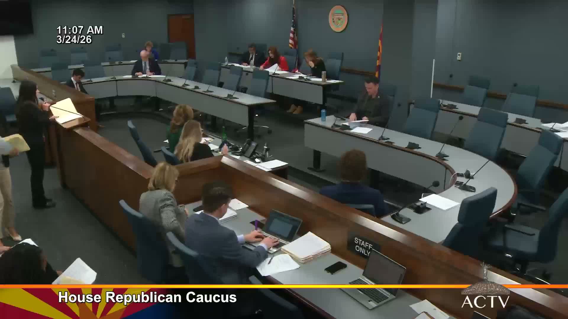 Arizona Senate caucus advances broad consent calendar including space‑plate fees, election safeguards and property‑title ID changes