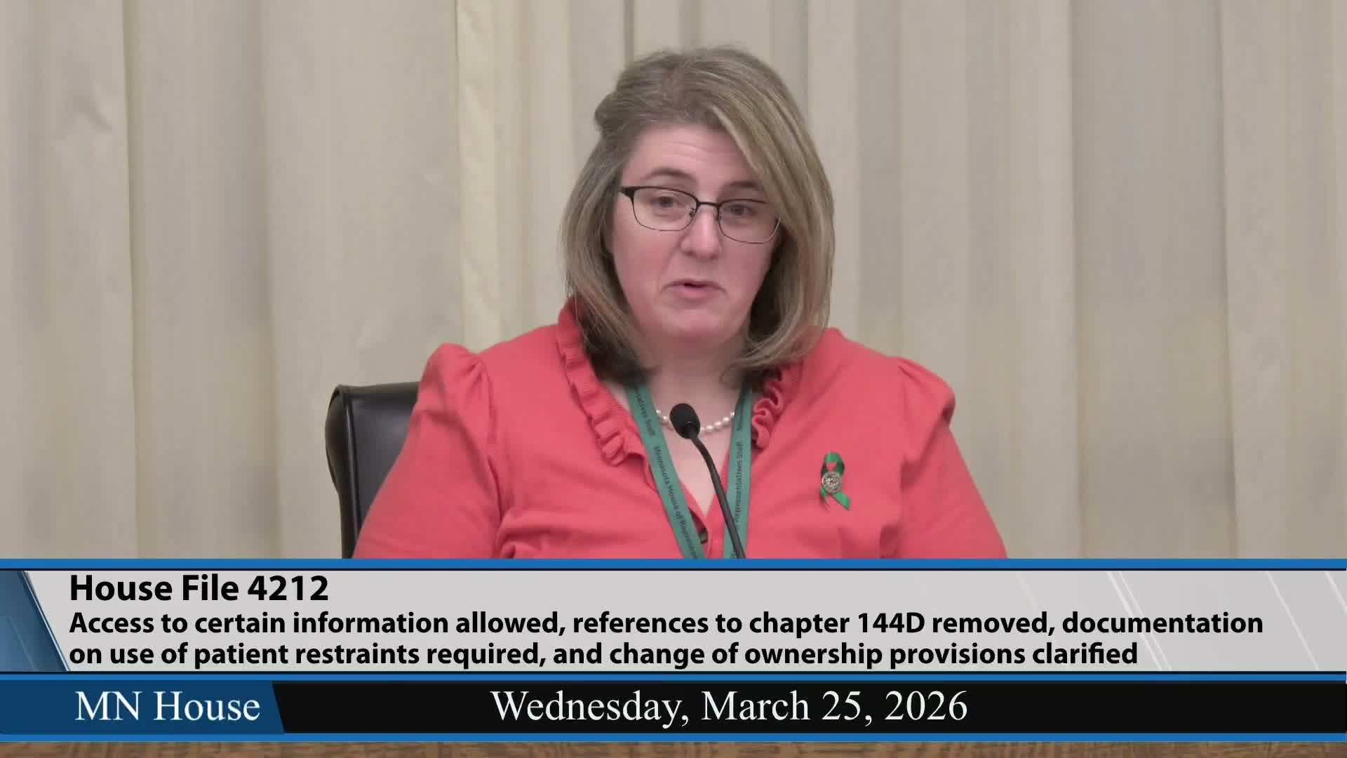 MDH-backed bill would set limits, reporting and training for restraints in assisted living