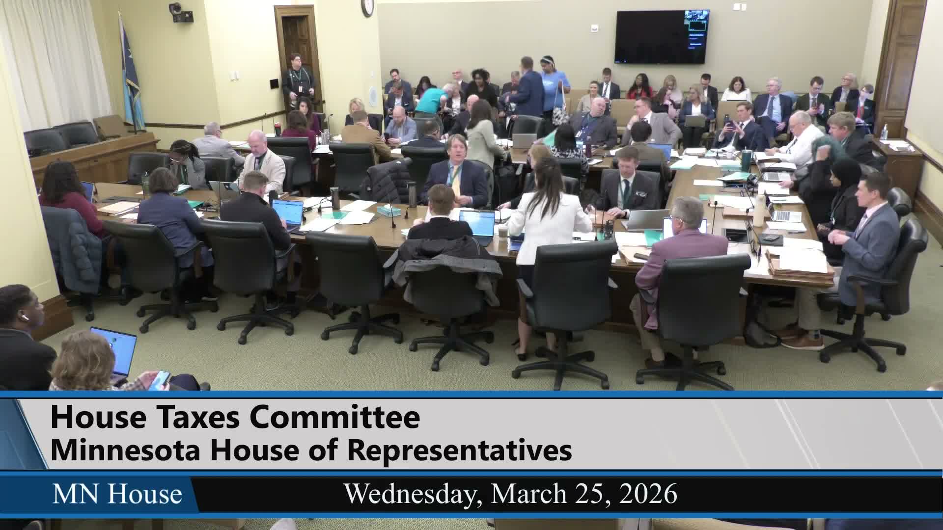 Committee hears hours of debate on advertising tax and sales‑tax modernization