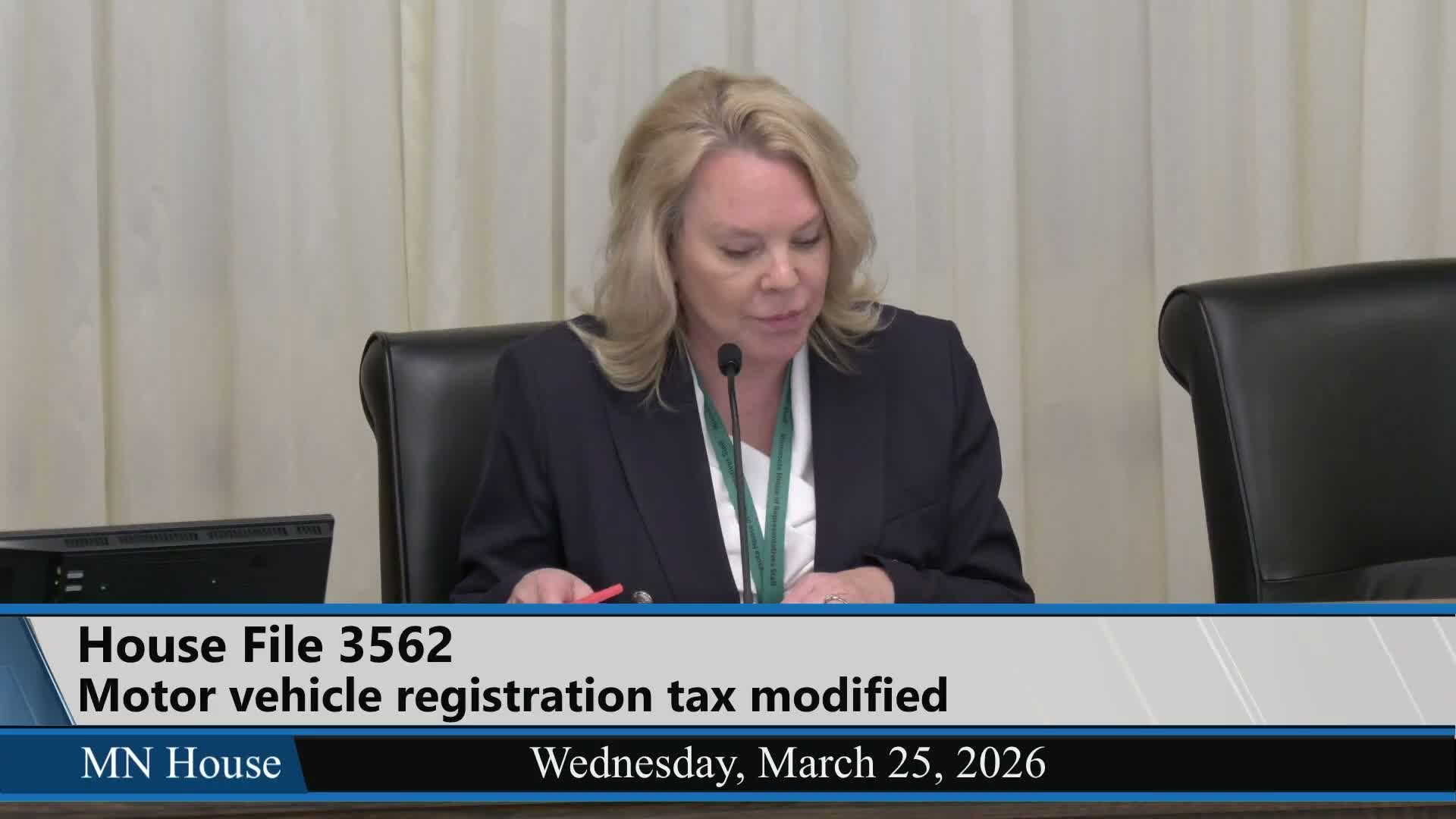 Committee deadlocks on Republican plan to roll back vehicle 'tab' fees using general‑fund offsets