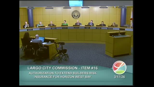 Largo authorizes up to $240,000 to cover unpaid builders-risk premiums for Horizon West Bay project