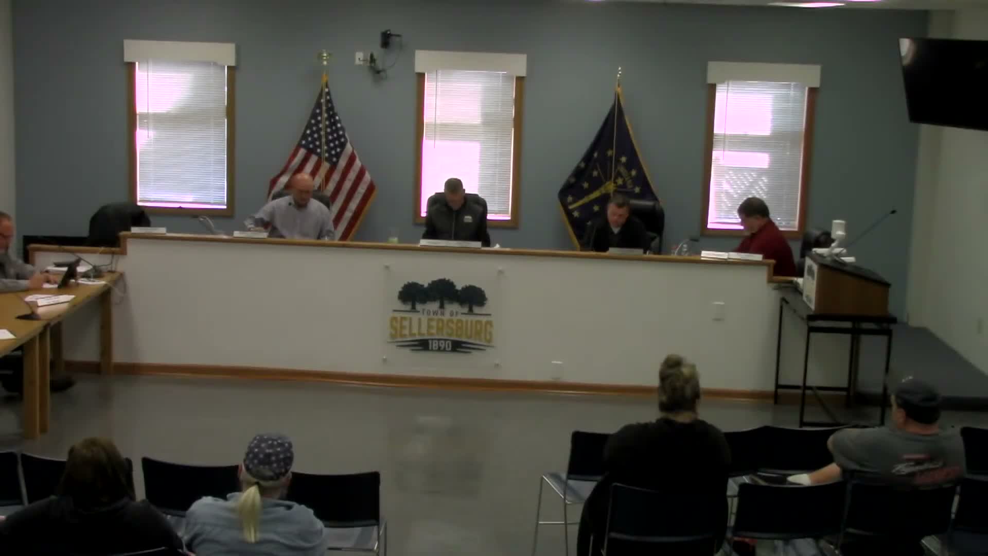 Sellersburg council awards Highway 60 utility contract, adopts four‑way stop and approves local contracts