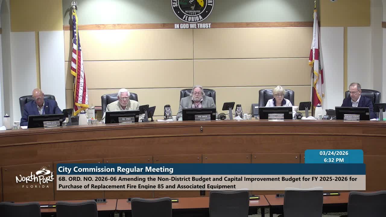 North Port commission approves charter amendment, budget amendment for new fire engine and two park-related resolutions, all 5–0