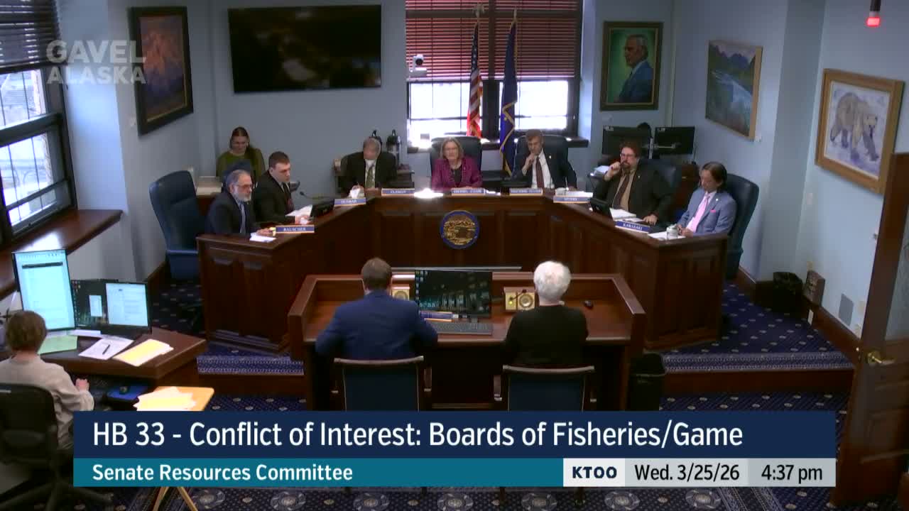 Committee backs HB 33 to let conflicted Board of Fisheries/Game members remain for deliberations but not vote