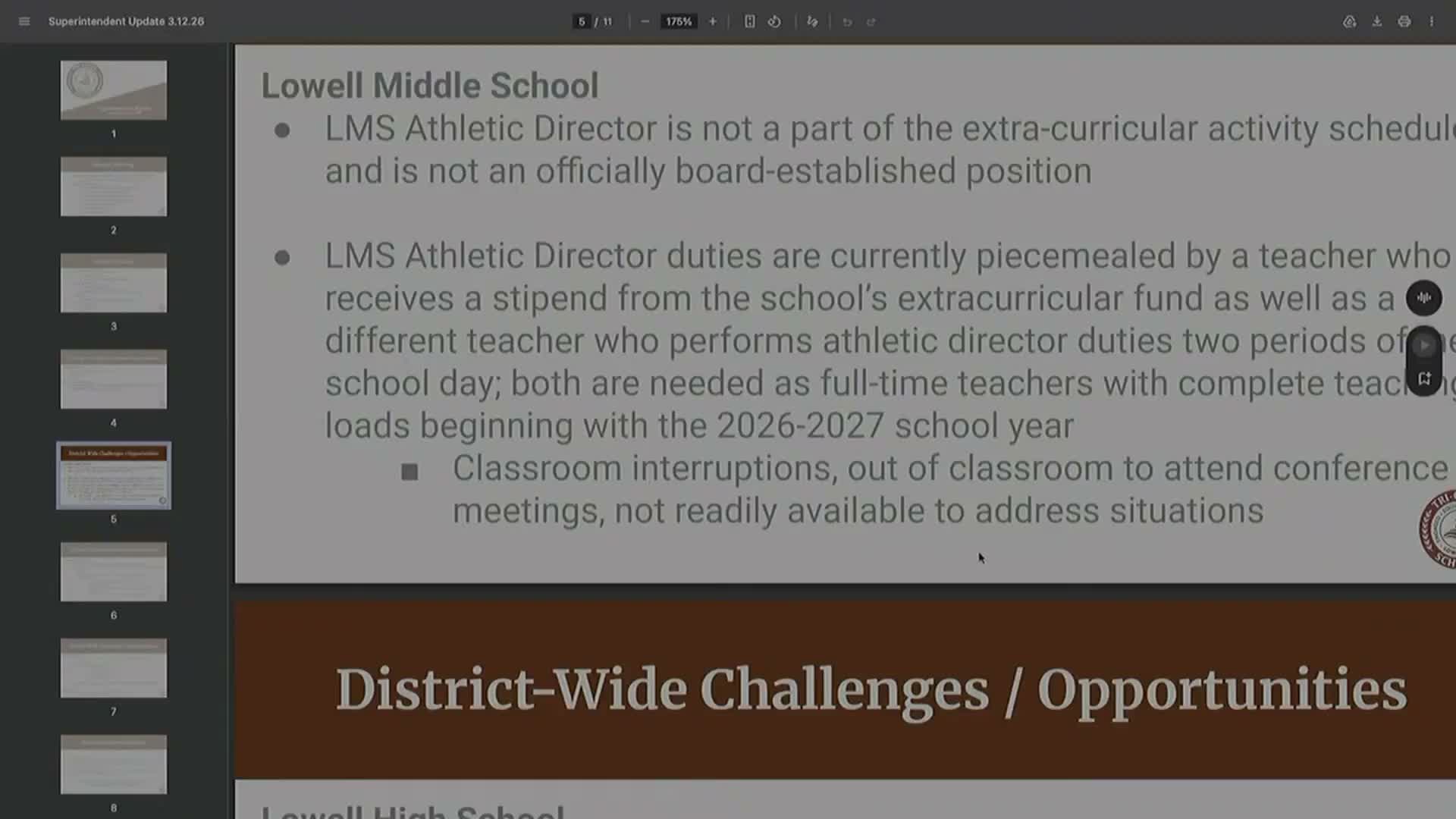 Tri Creek approves athletic director job description to oversee district athletics and new natatorium