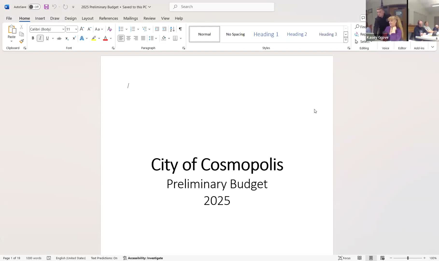 Cosmopolis presents preliminary 2025 budget; EMS moved to separate fund amid Aberdeen billing uncertainty