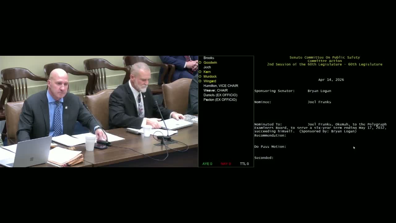 Public Safety Committee advances three executive nominees to the Senate floor