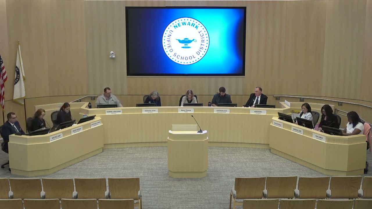 Votes at a glance: Newark Unified approves CPM contract, audit‑committee appointments and a legal‑services extension
