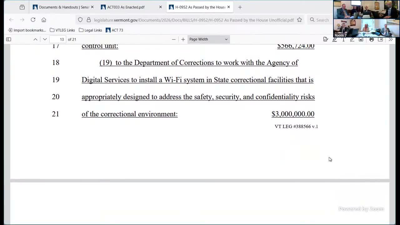 House inserts $3 million for Wi‑Fi in correctional facilities; bill ties installation to monthly reporting