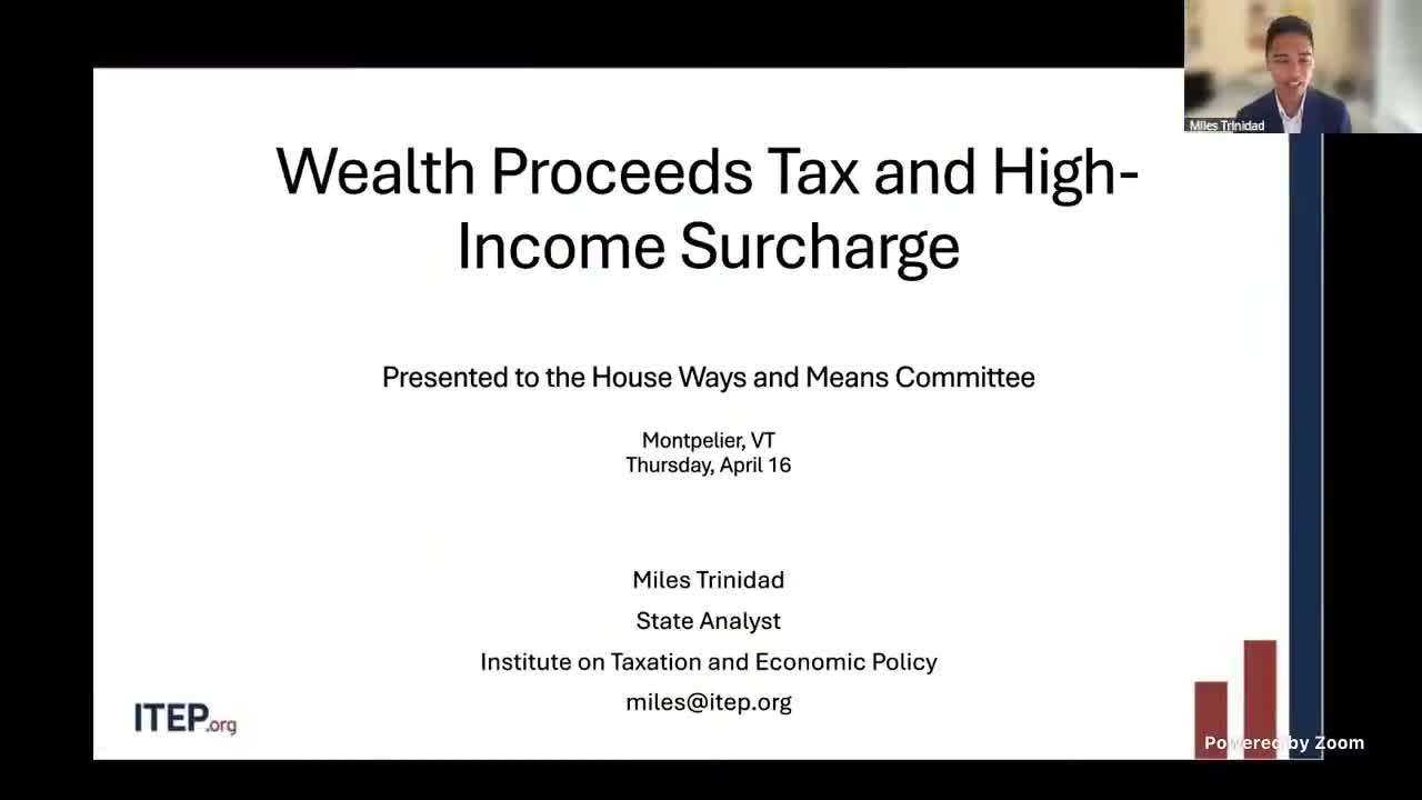 ITEP witness tells Ways & Means Committee proposed 4% "wealth proceeds" tax would hit top filers and raise about $75M