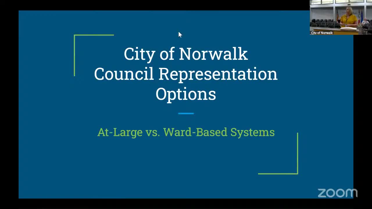 Norwalk council holds informational work session on at‑large vs. ward representation