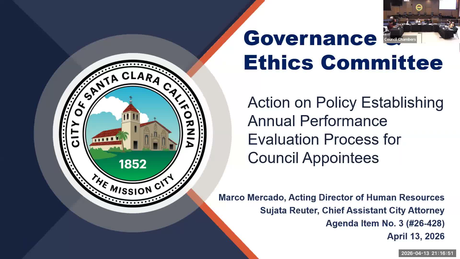 Santa Clara committee adopts formal performance-review process for city manager and city attorney