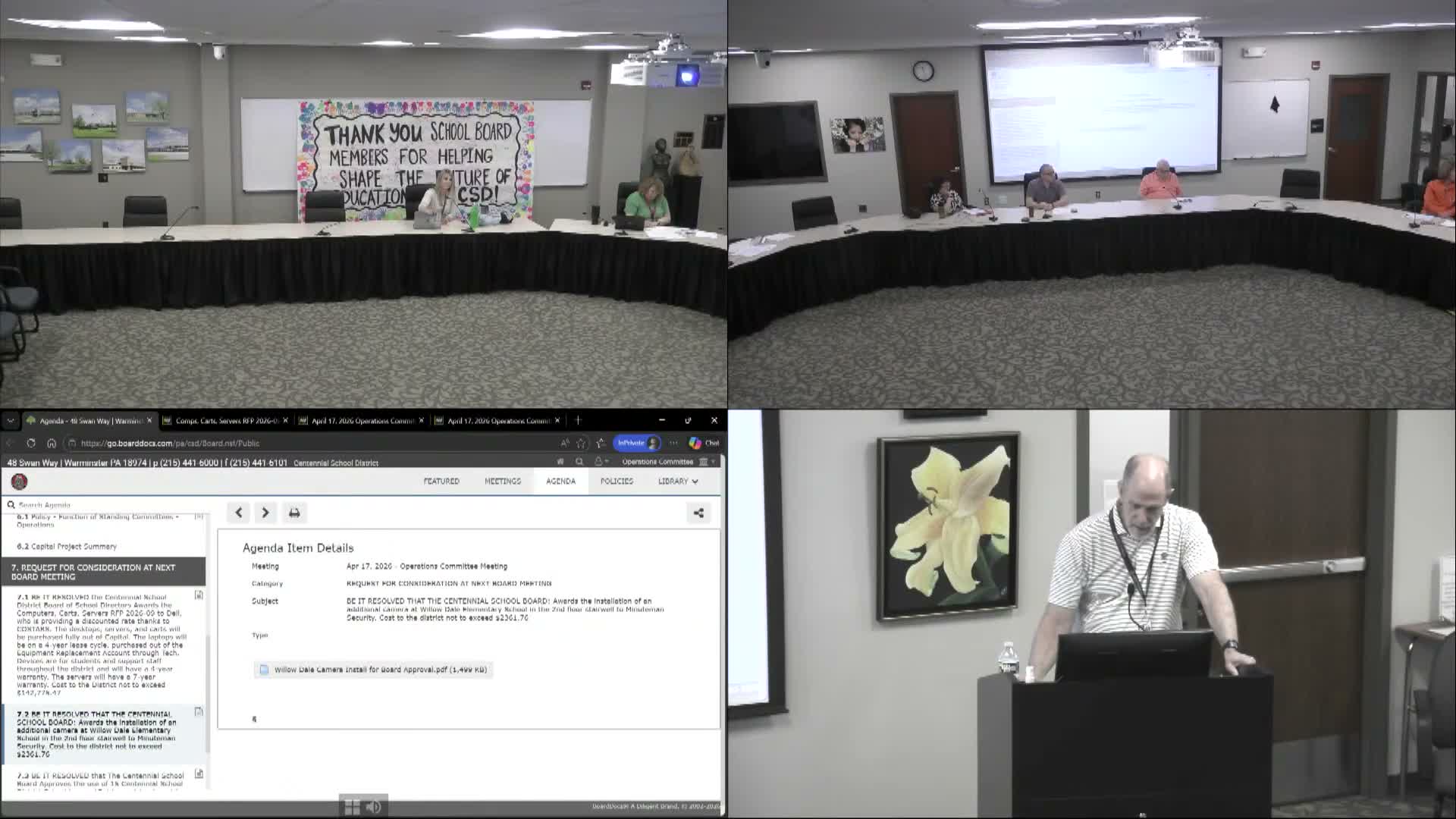 Committee reviews $2,362 camera installation at Willow Elementary
