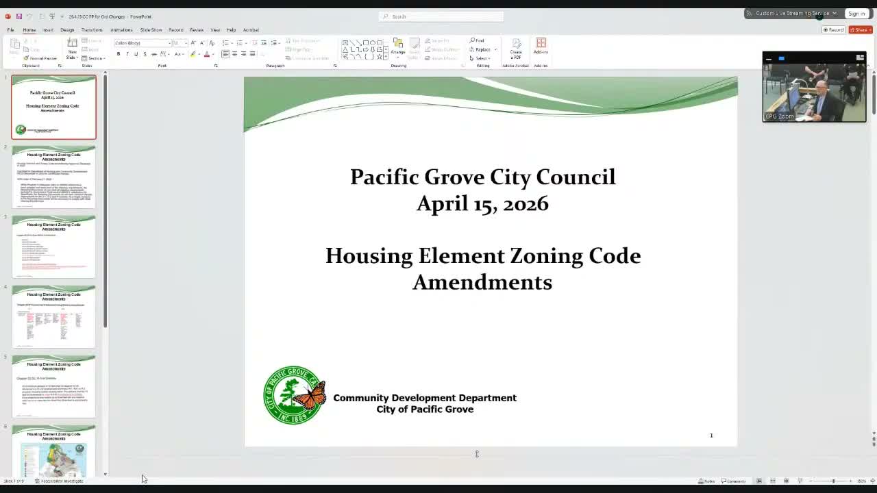 Pacific Grove council introduces zoning changes to address state housing department comments