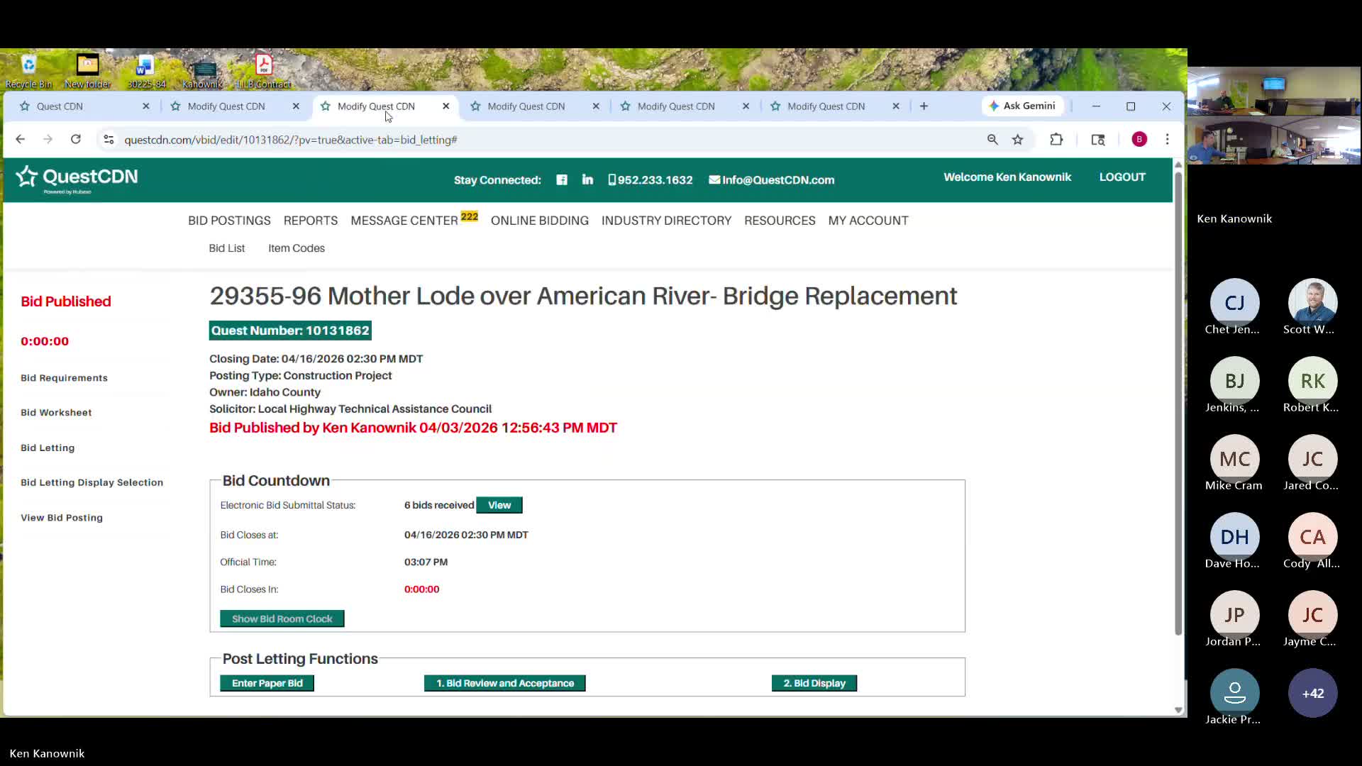 Contractors submit bids for five Idaho bridge and safety projects; Sandpoint item receives one paper bid