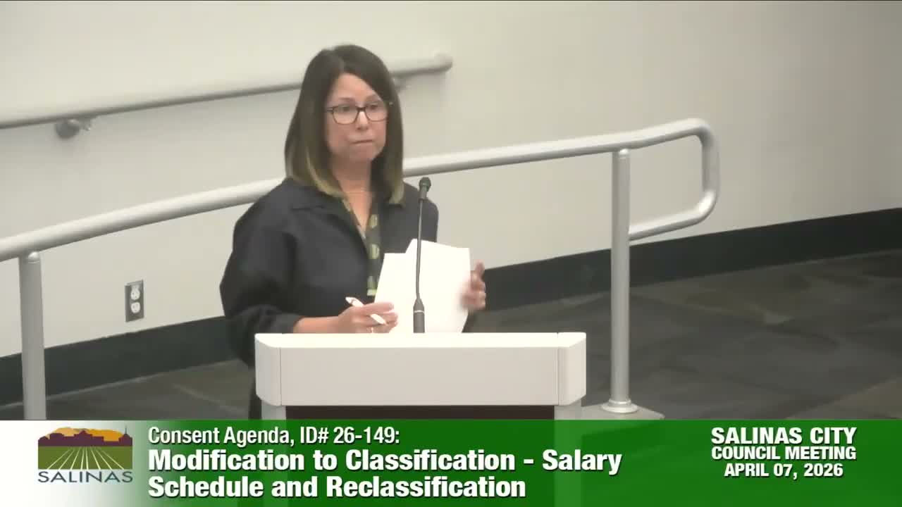 Salinas council approves consent agenda; staff report highlights park renovations and personnel actions