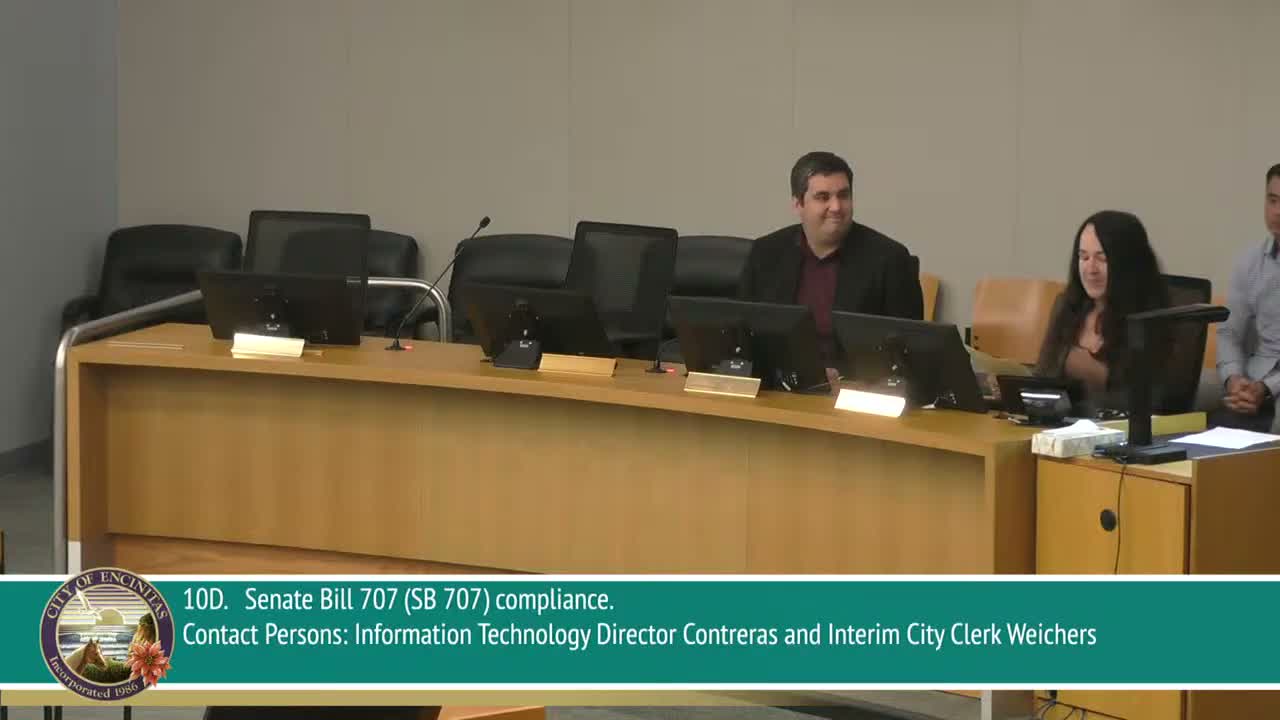Council adopts SB 707 implementation guidance, directs staff to finalize meeting disruption and virtual‑access rules
