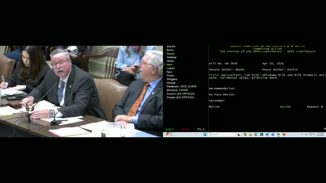 Committee approves bill allowing sale of unpasteurized milk at feed stores and markets; warning-label questions raised