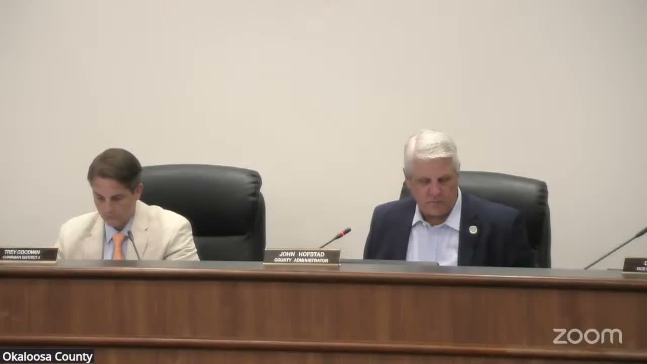 Okaloosa County staff propose 3% market adjustment, recommend holding millage and reserves amid insurance uncertainty
