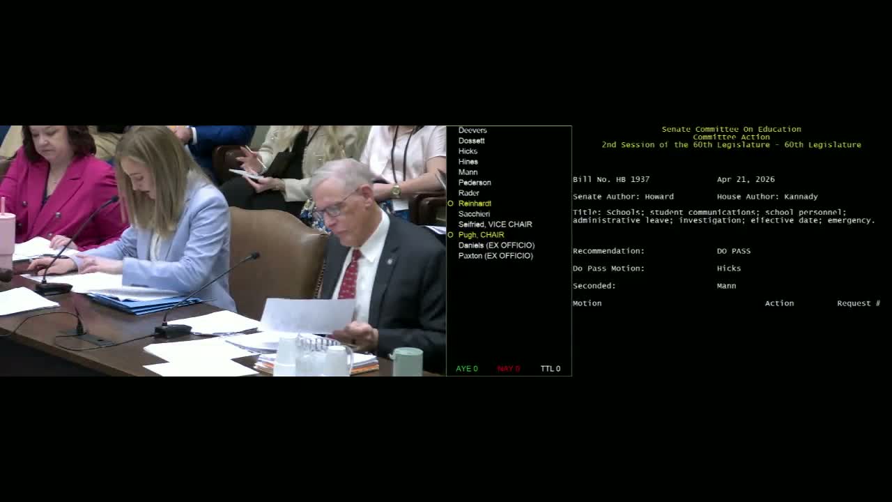 Committee approves OSSAA open-meetings bill and repealer of one-year transfer sit-out