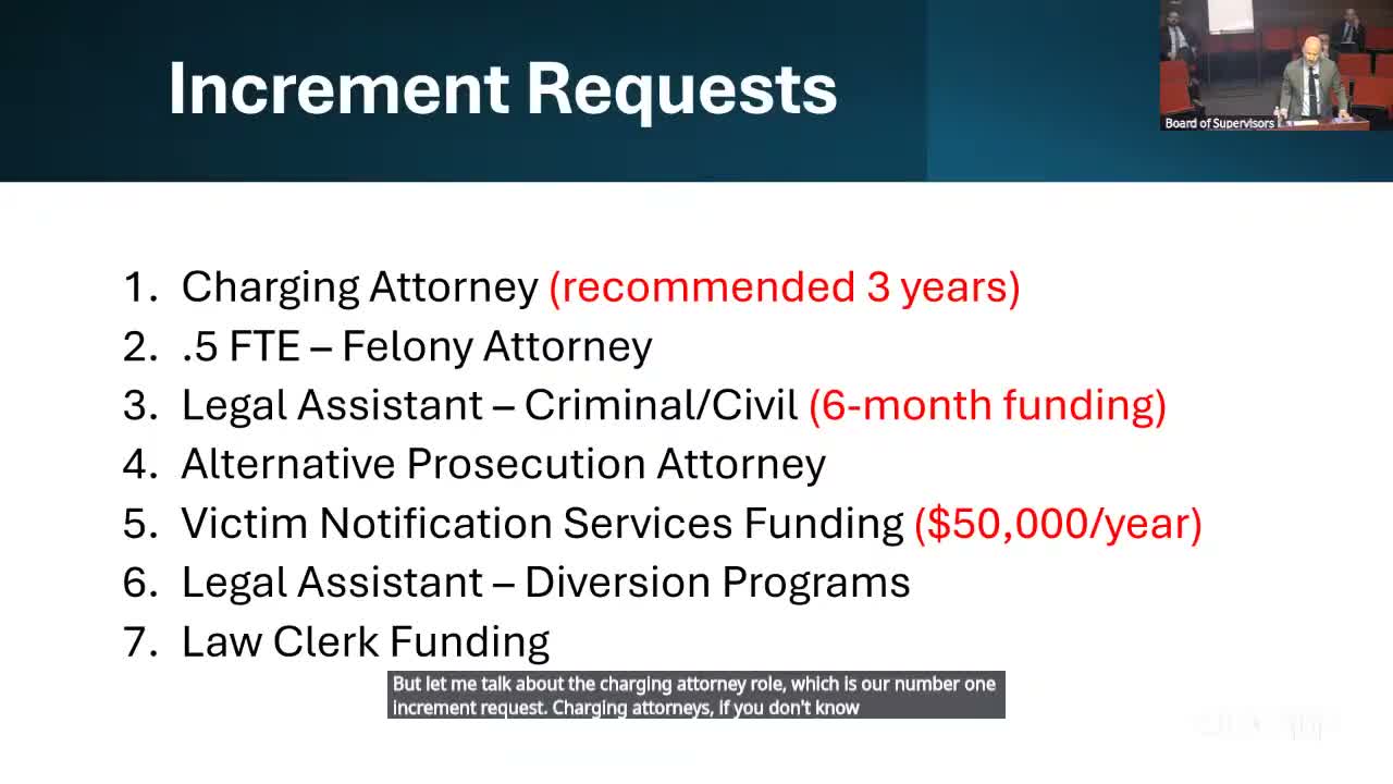 County attorney urges three‑year charging‑attorney to tackle a backlog of 600+ cases