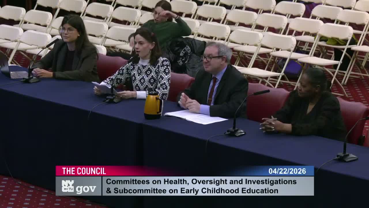 City Council oversight hearing: DOHMH reports median childcare background-check time ~30 days as portal aims to reduce delays