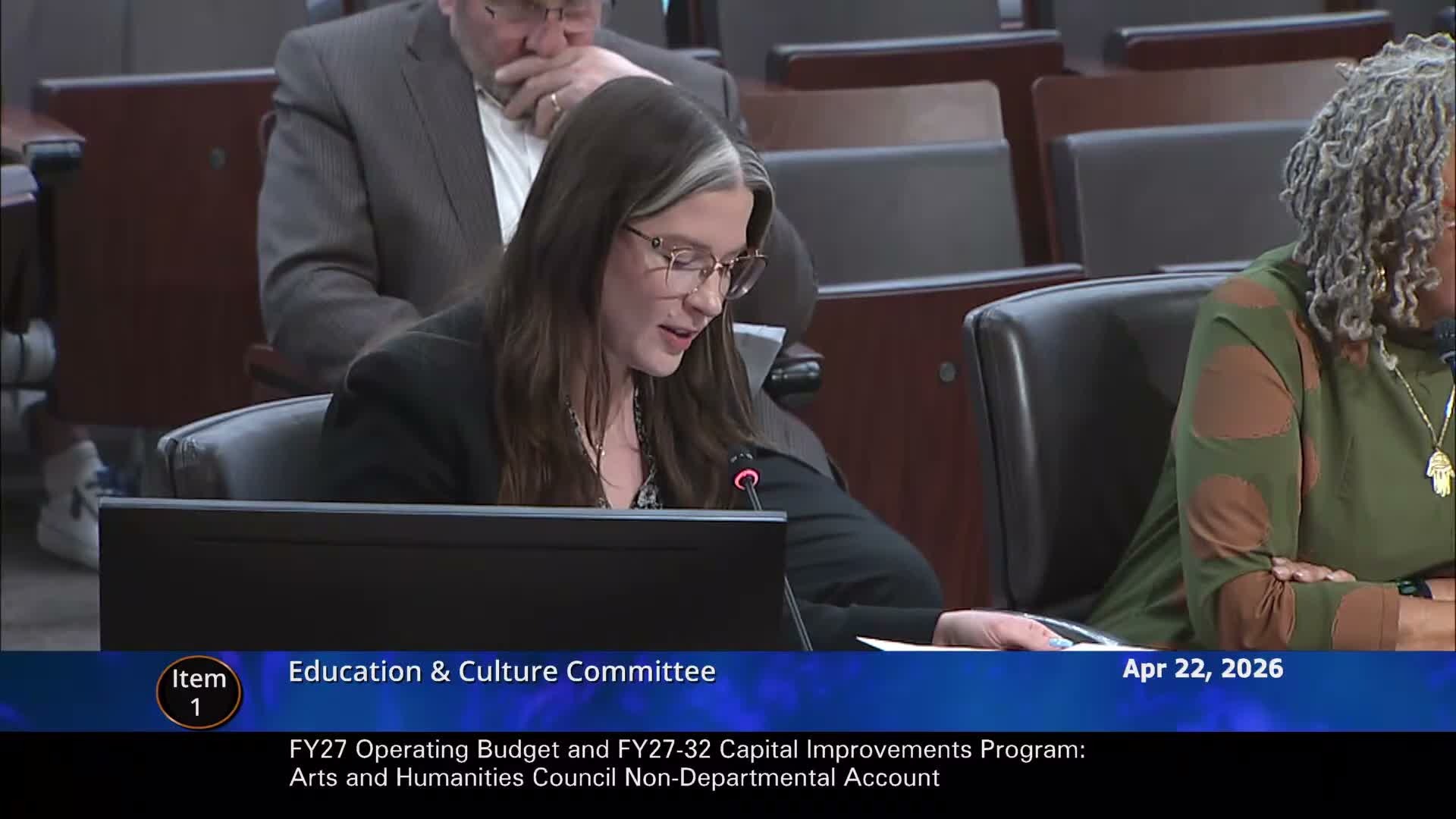 Arts & Humanities Council asks Montgomery County for $1 million in new grant funds; council provisionally concurs with 2.5% inflation adjustment
