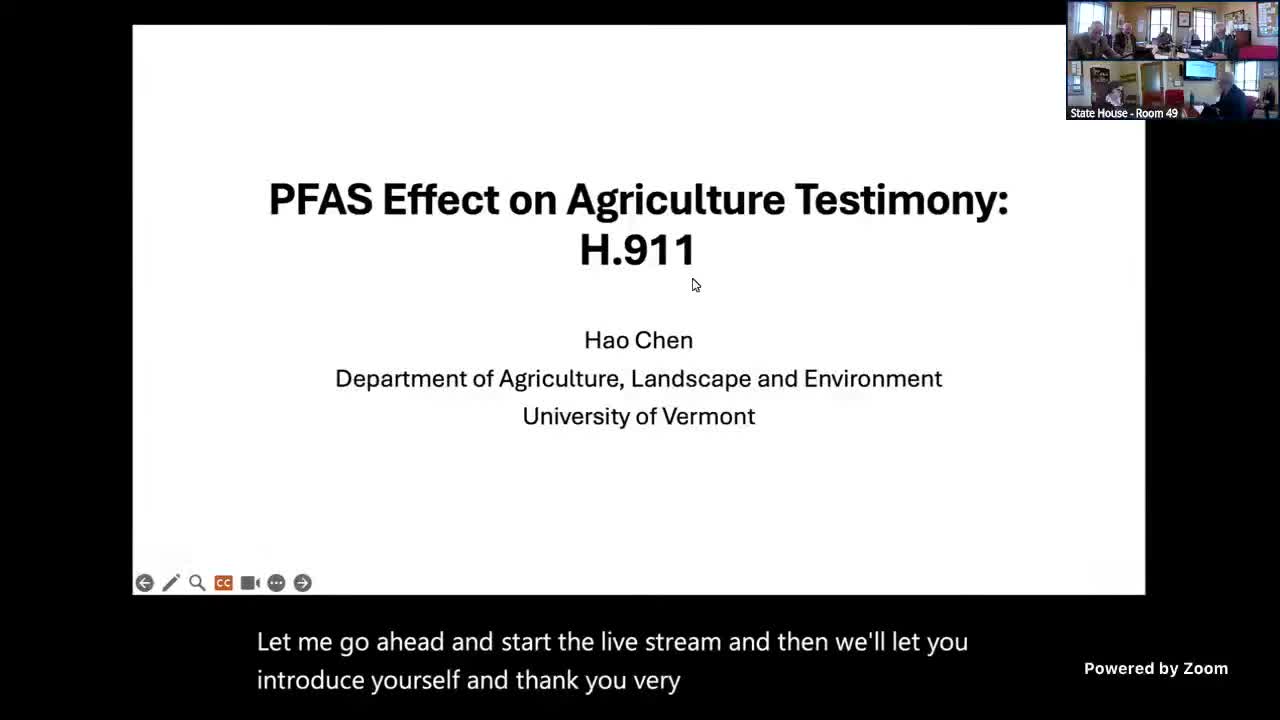 UVM researcher tells committee PFAS moves from soil into crops, raising food-safety questions