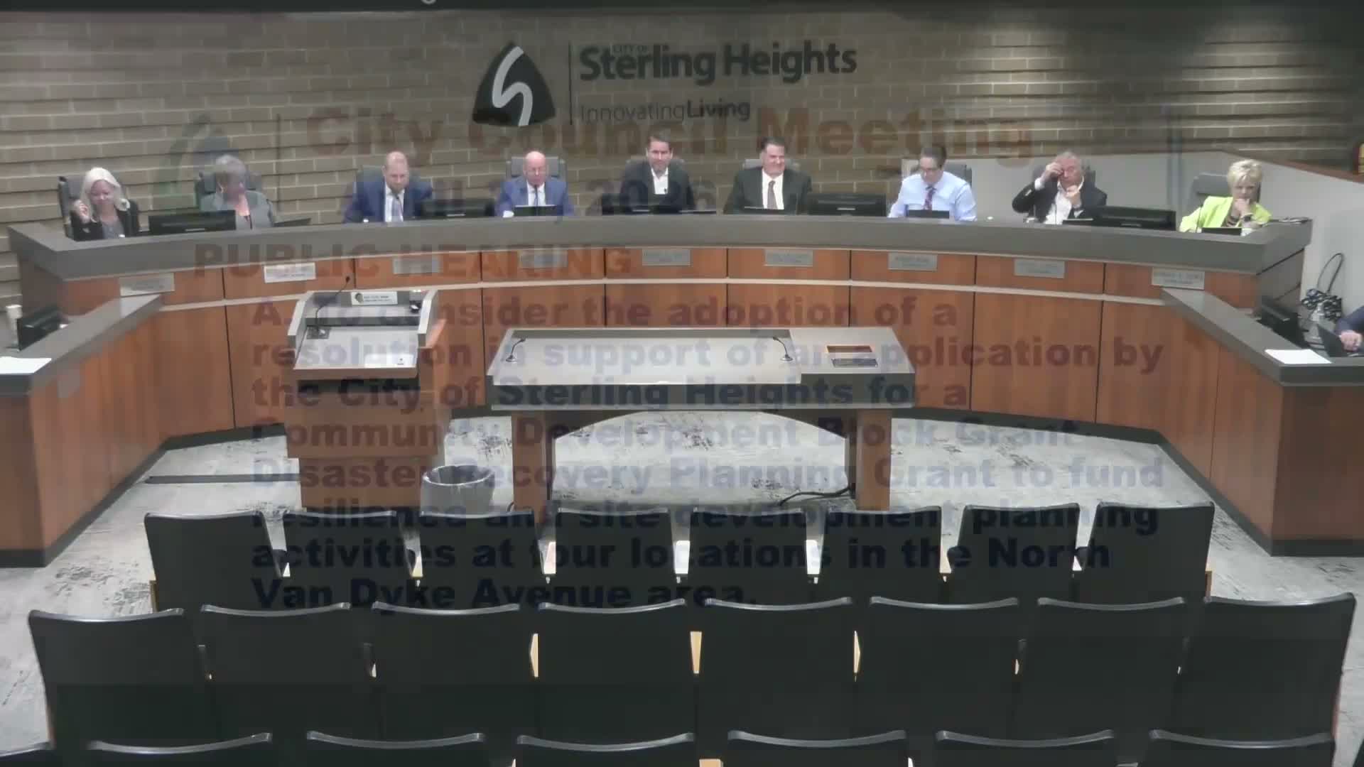Sterling Heights to seek up to $500,000 in CDBG‑DR planning funds for North Van Dyke resilience work