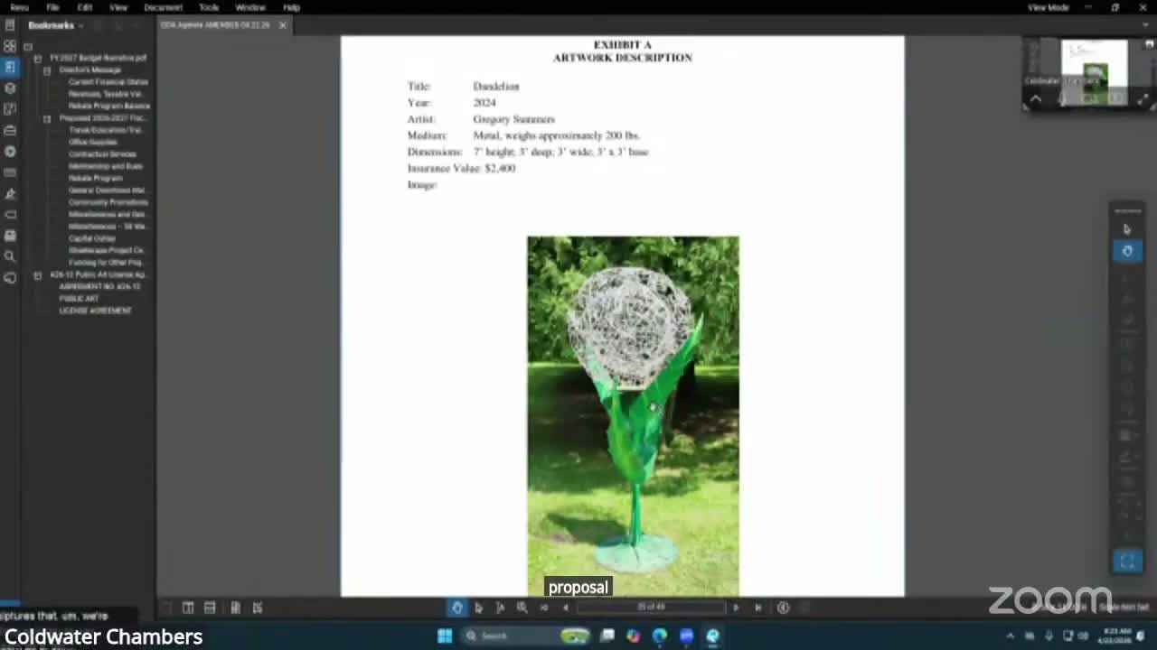 Coldwater DDA approves two temporary public-art leases including 11½-foot giraffe