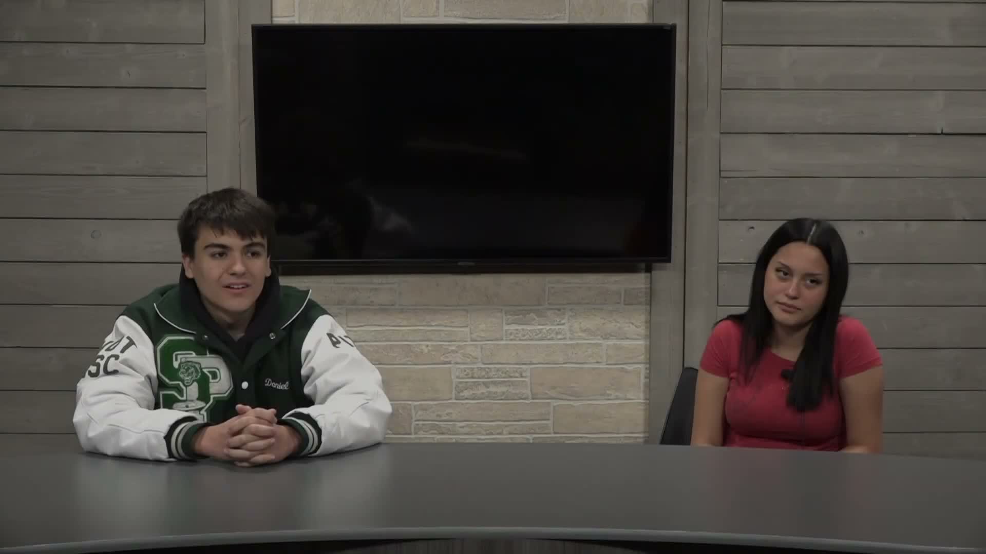 Student morning announcements at South Plainfield High School