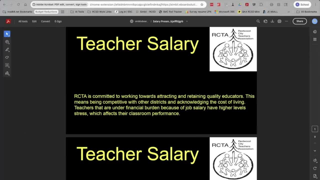Union presentation: RCTA survey shows housing costs strain teachers; association urges pay changes